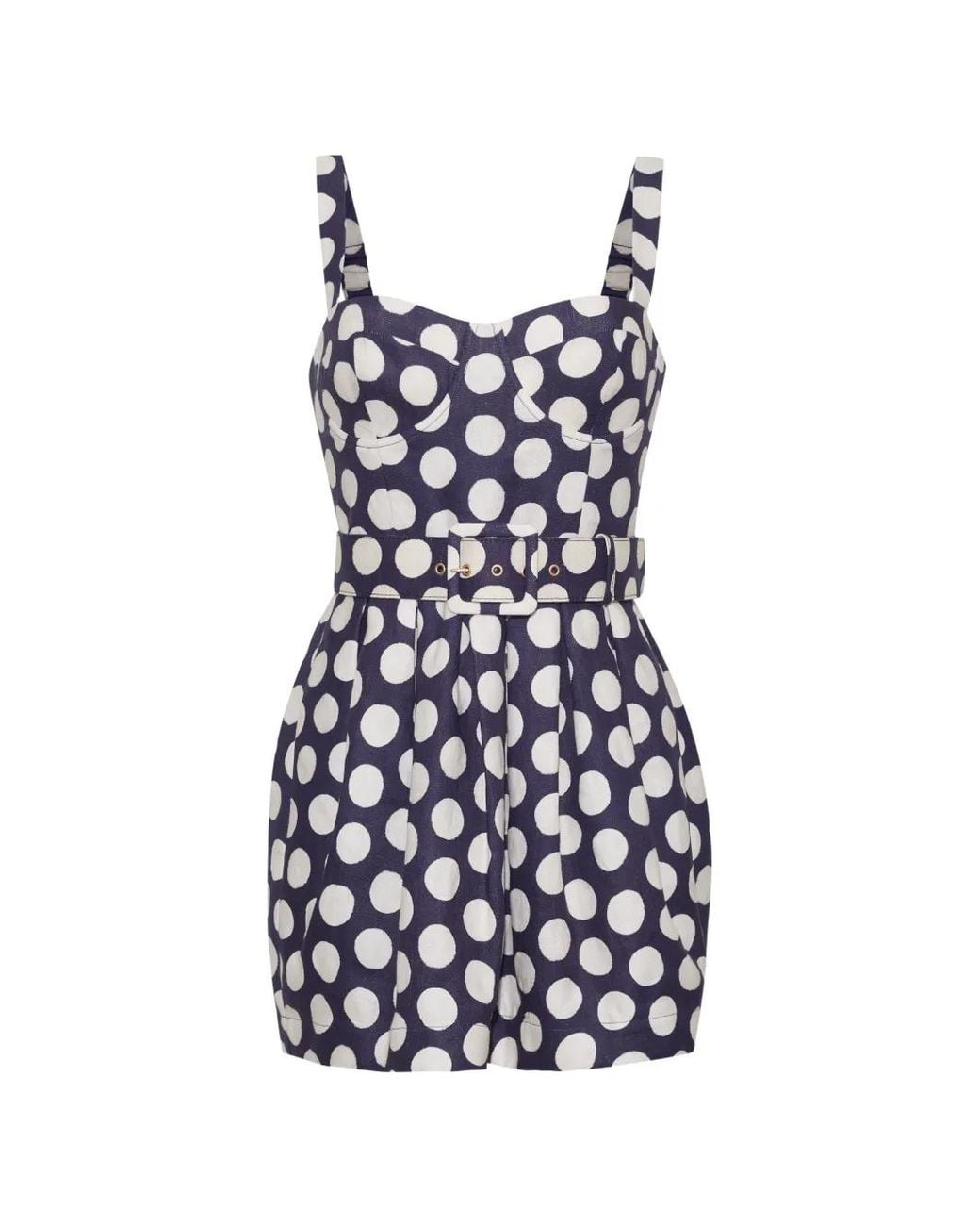Cara Cara White Etna Polka-Dot Mini Dress