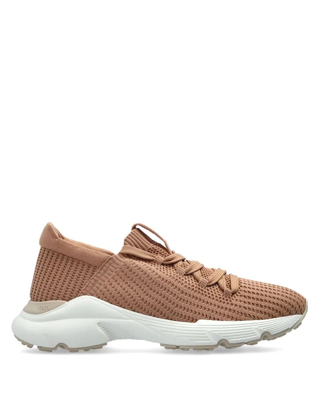 Tod's Brown Sneakers Mit Gestricktem Einsatz