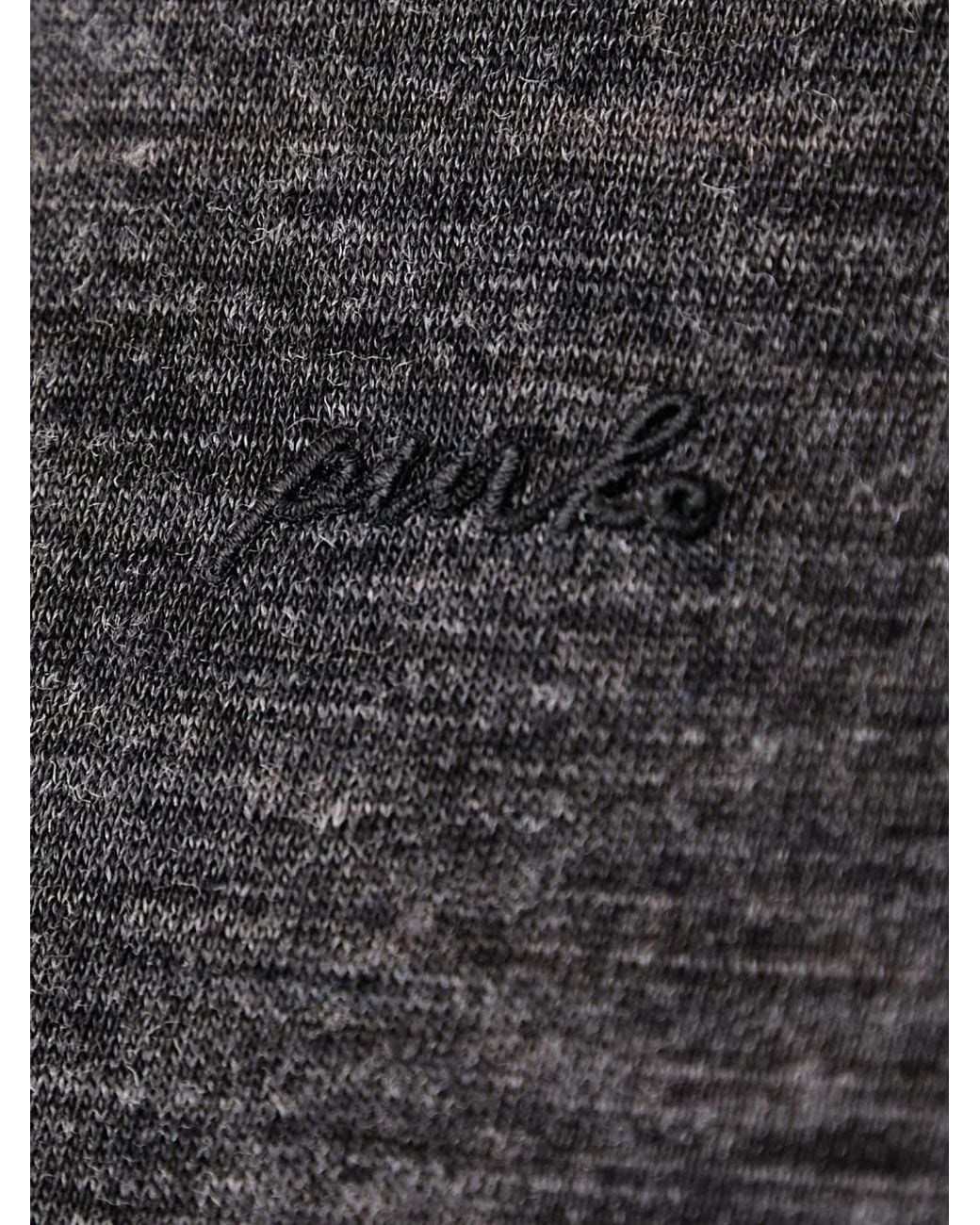 Pinko Black Logo-Embroidered Ruched T-Shirt