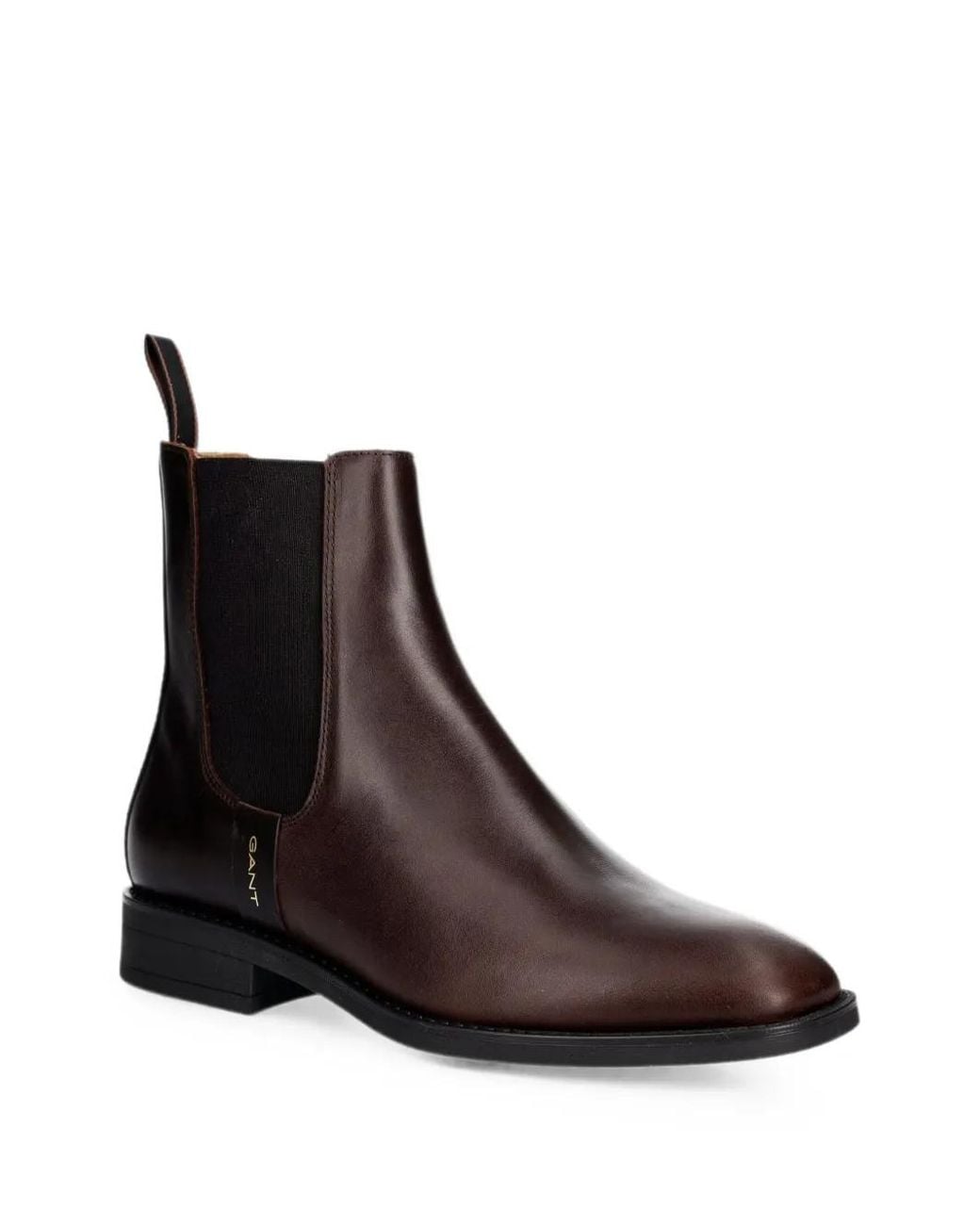 Gant Brown Leather Elasticated-Side Ankle Boots