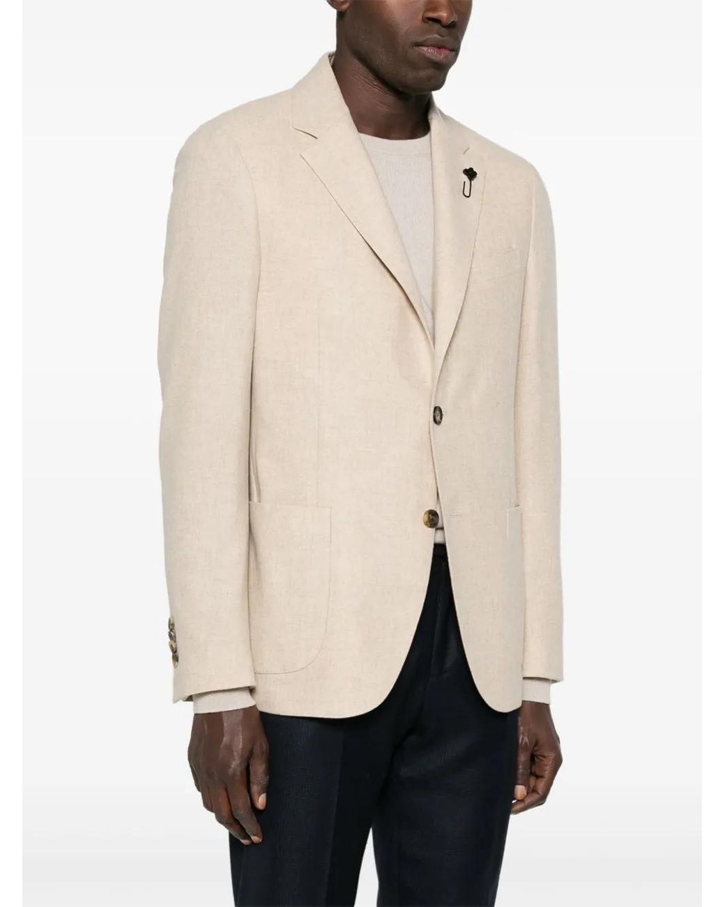 Lardini Natural Mélange-Effect Blazer for men