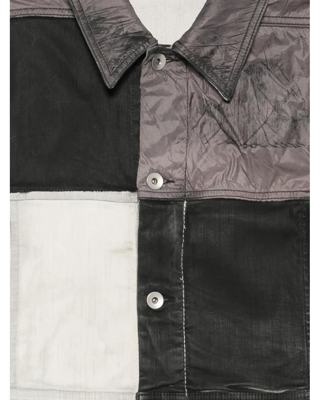 Rick Owens Gray Veste Crop Little Joe À Design Patchwork for men