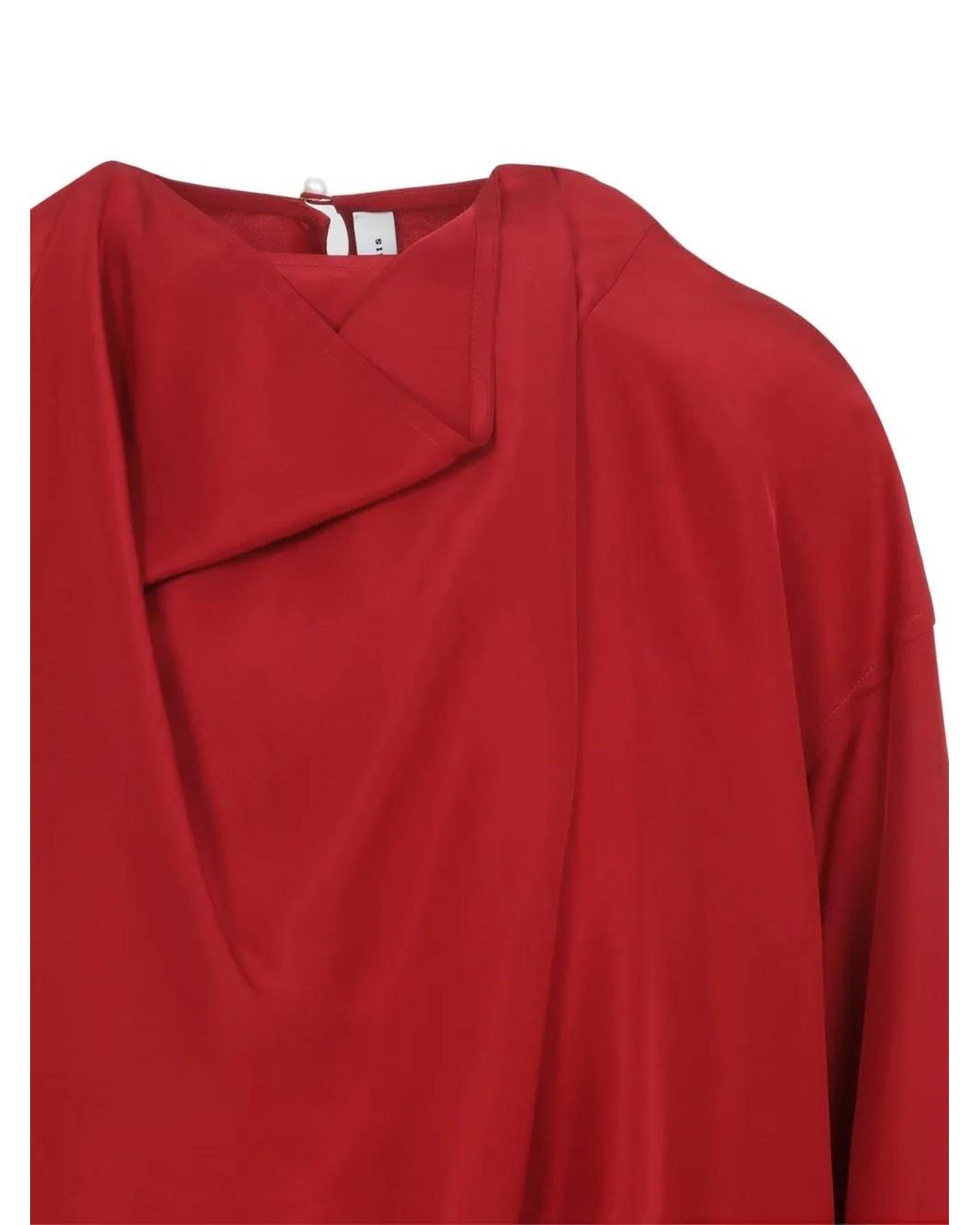 Blusa Drapeada Con Cuello En V Carven de color Red