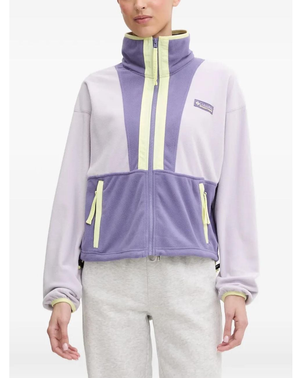 Columbia Purple Colour-Block Zip-Up Sweatshirt