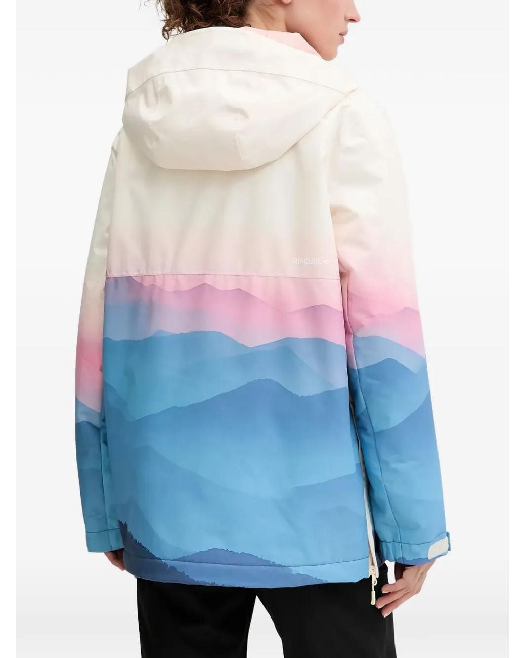 Rip Curl Blue Landscape-Print Hooded Jacket