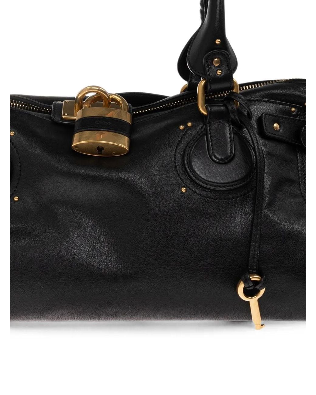 Chloé Black Xl Paddington Leather Tote Bag