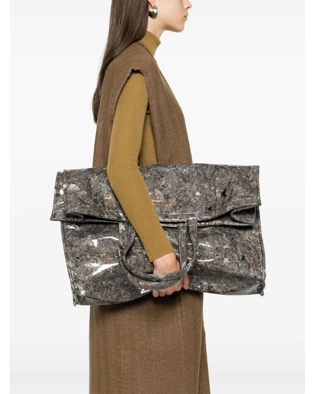 Uma Wang Gray Felted-Texture Tote Bag