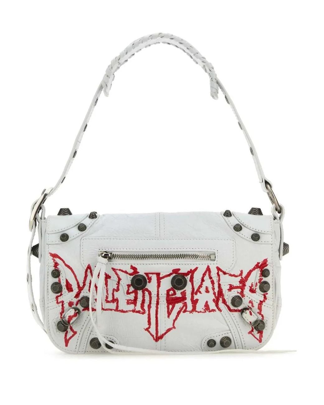 Borsa a tracolla Le Cagole XS DIY Metal in pelle bianca di Balenciaga in White da Uomo