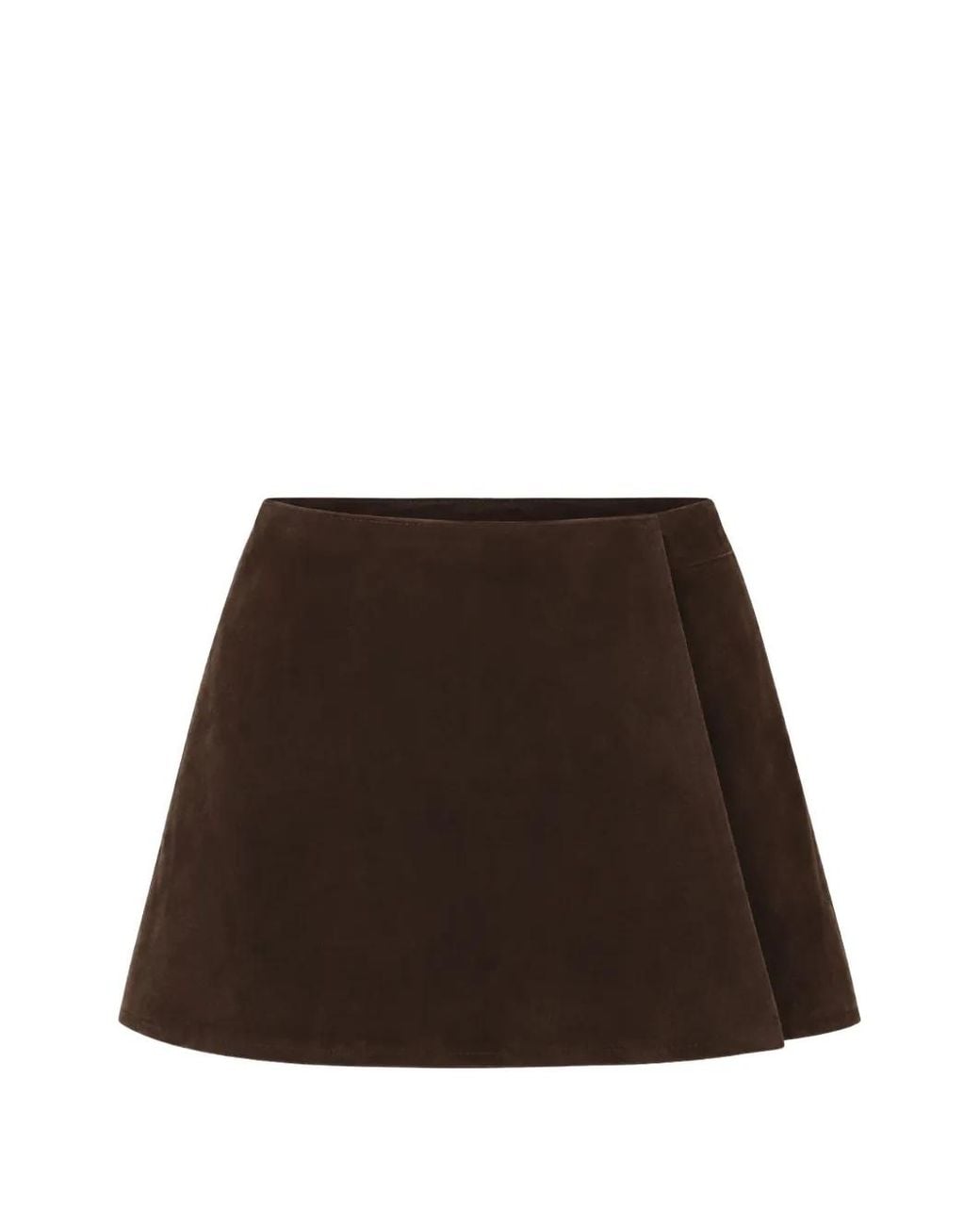 IRO Brown Suede Wrap Mini Skirt