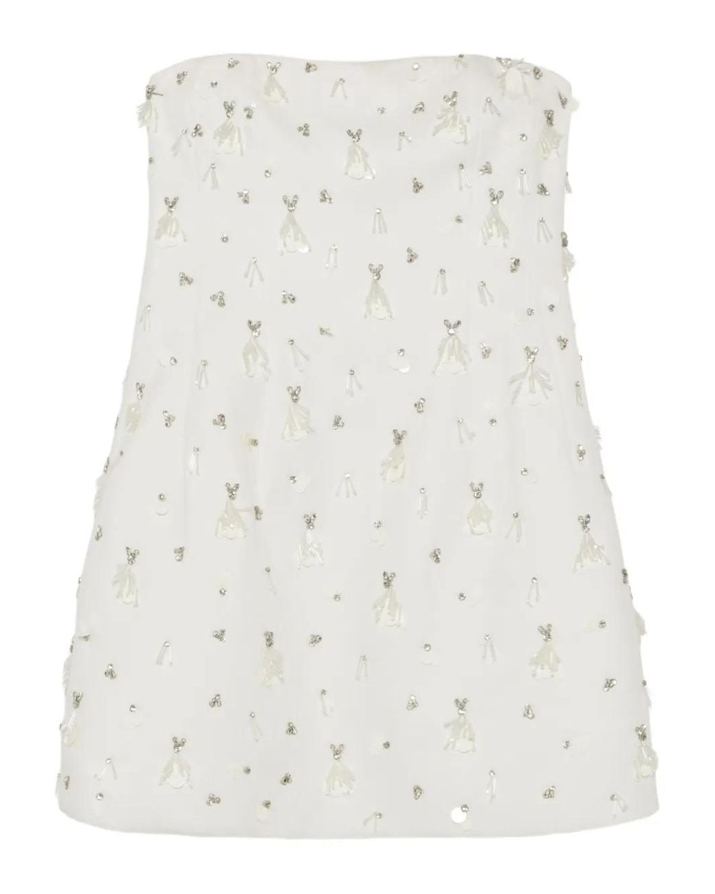 Jonathan Simkhai White Yasmin Embellished Strapless Mini Dress