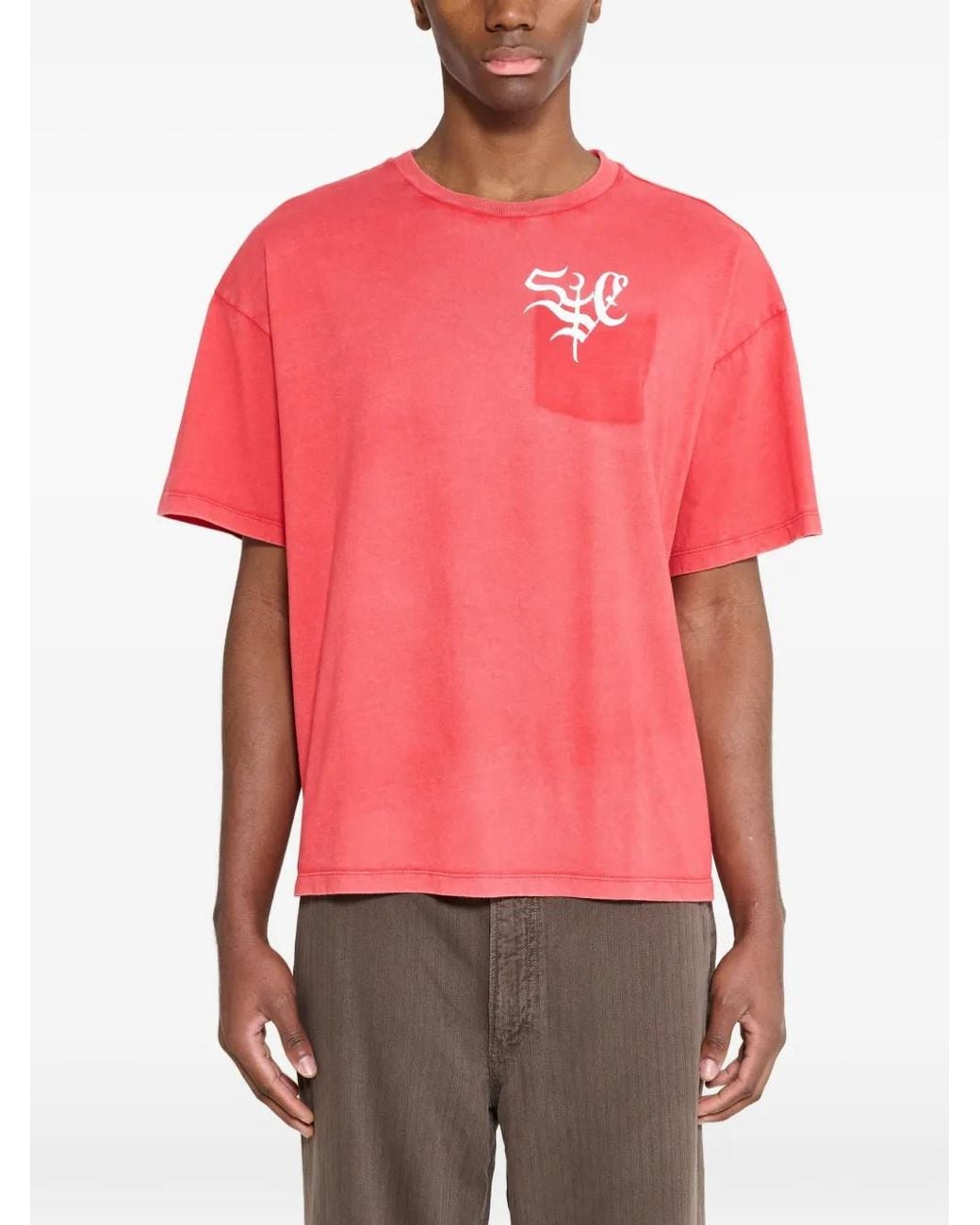 Stockholm Surfboard Club Red Logo-Print Pocket T-Shirt for men