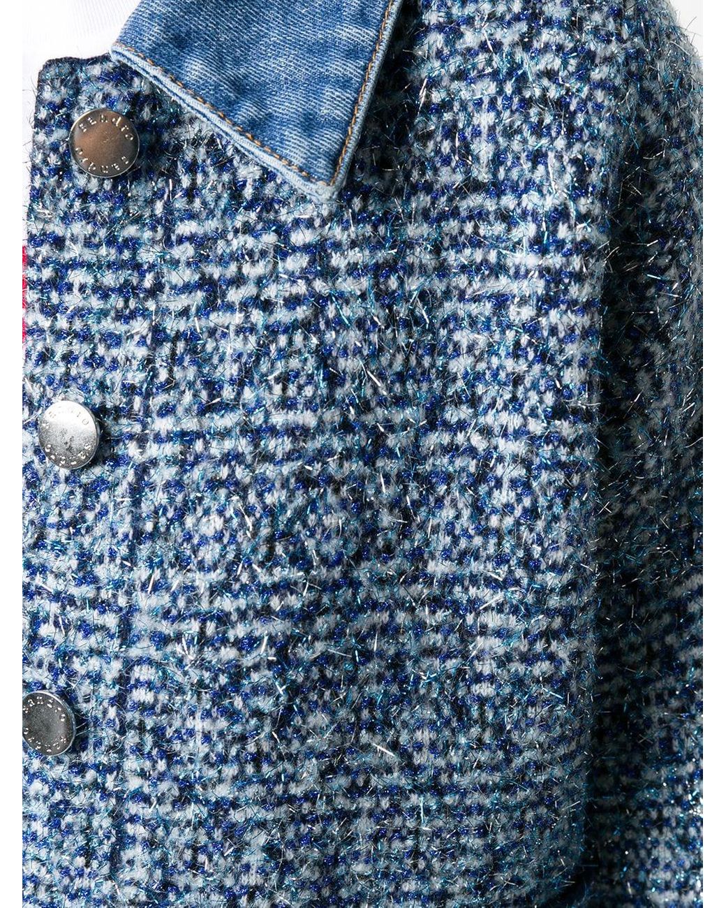 Sandro Denim Collar Tweed Jacket in Blue | Lyst Canada