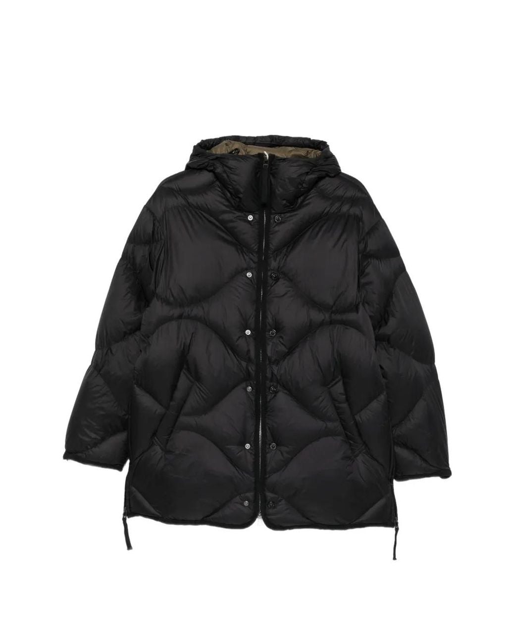 Taion Black Quilted Hooded Jacket