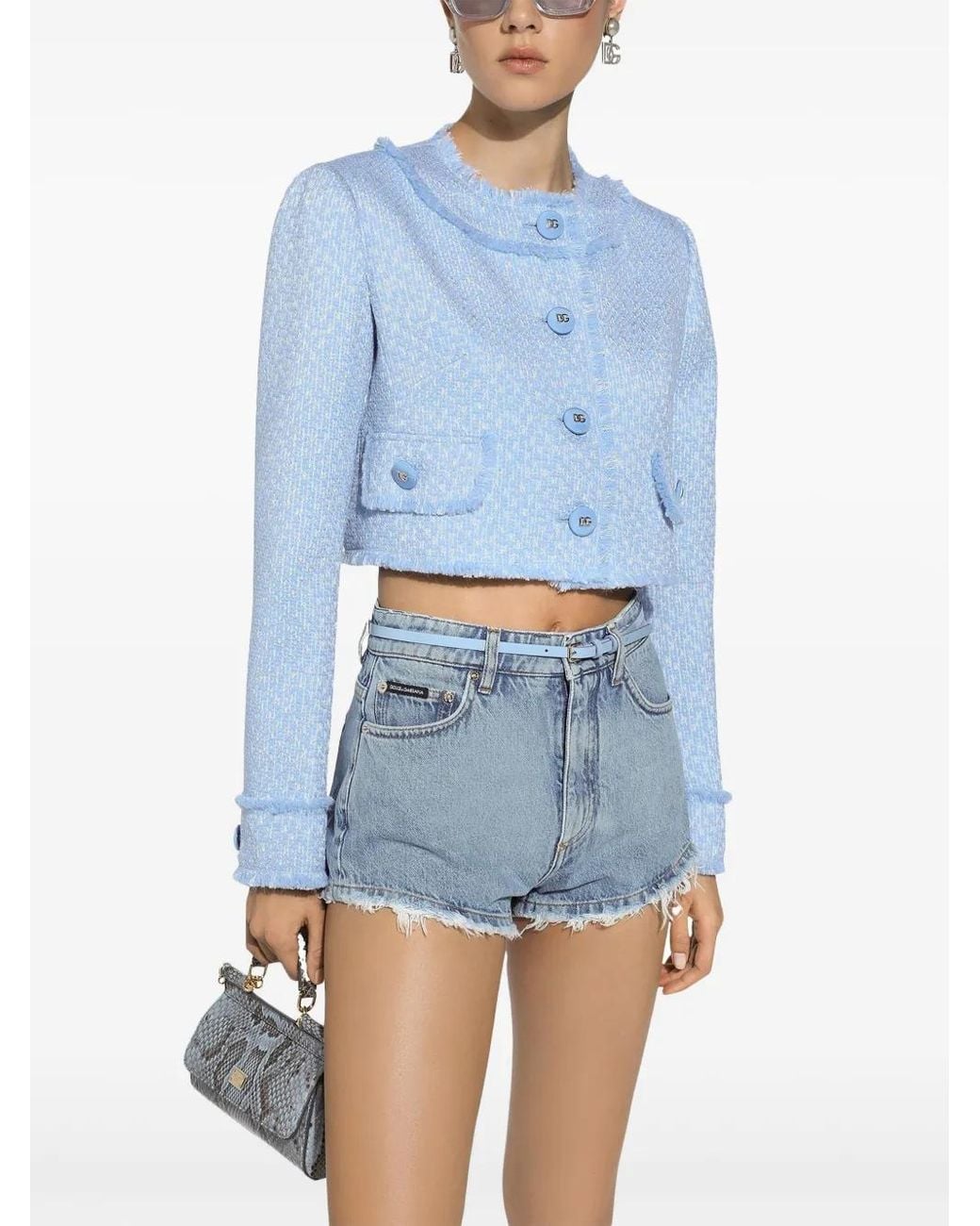 Dolce & Gabbana Dna Cropped Jack Met Franje in het Blue