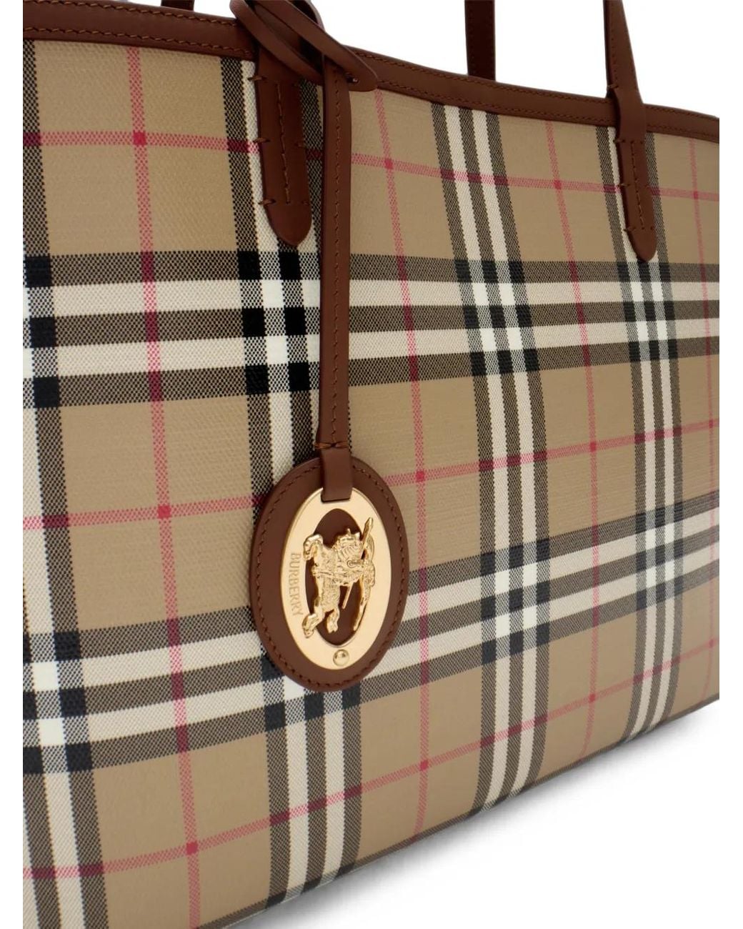 Burberry White Small Check Tote