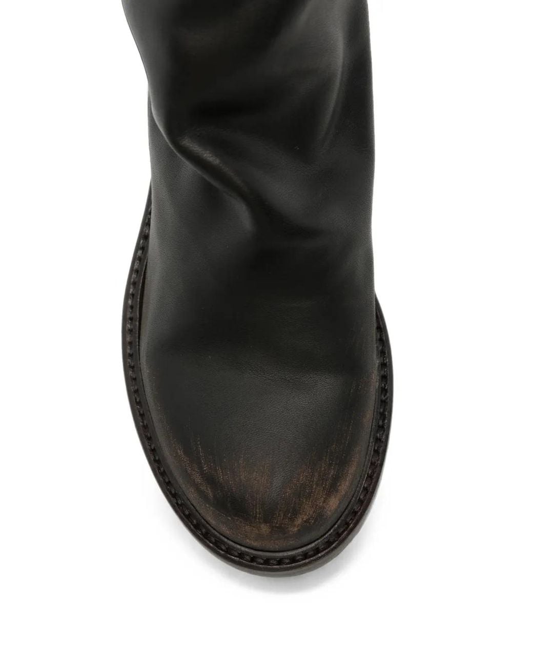 METISSE Black Distressed-Effect Ankle Boots