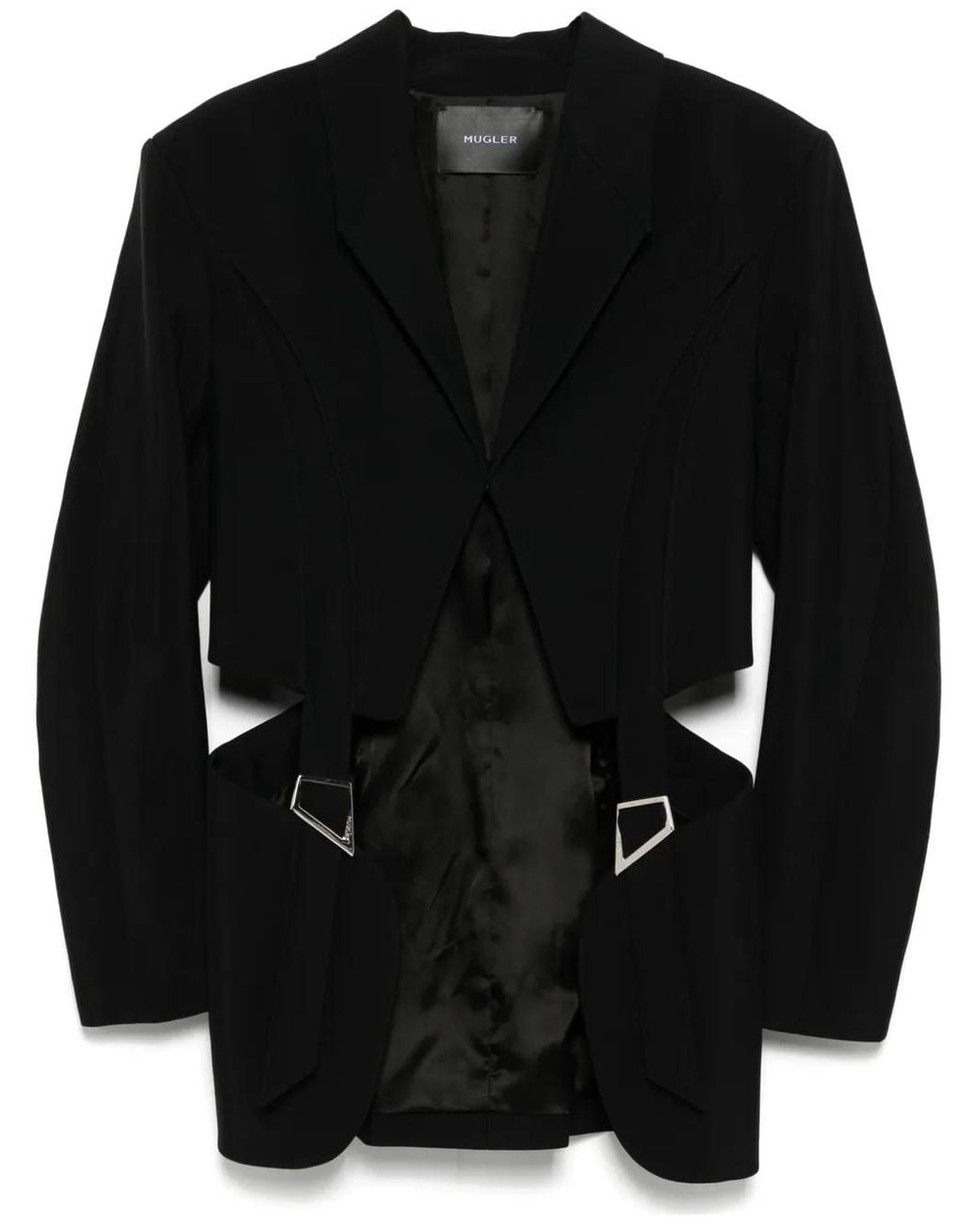 Mugler Black Buckled Tailored Blazer