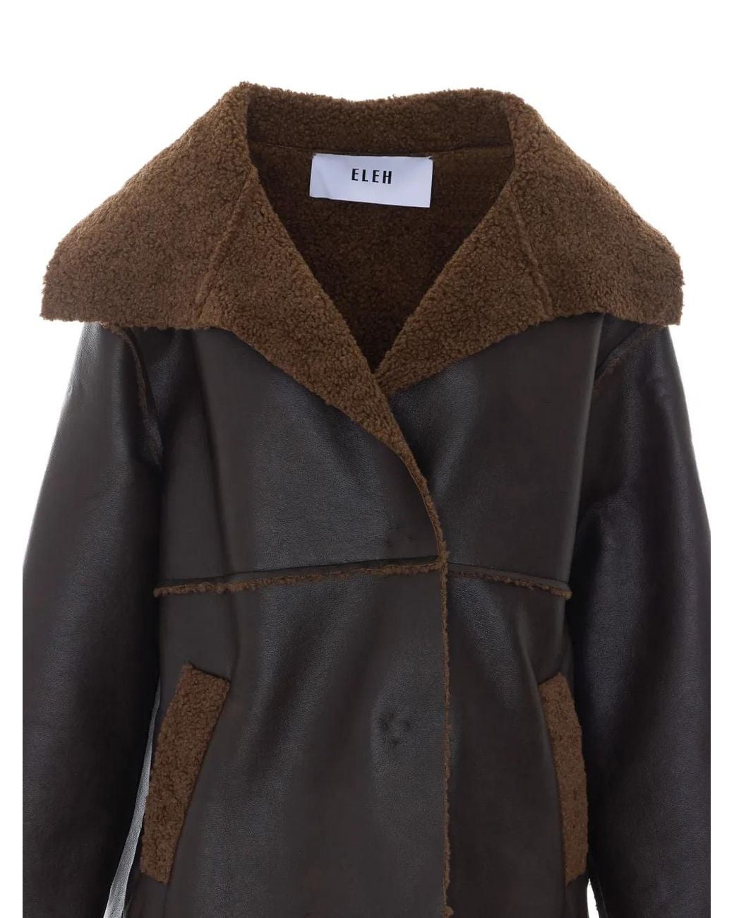 ELEH Black Faux-Leather Coat