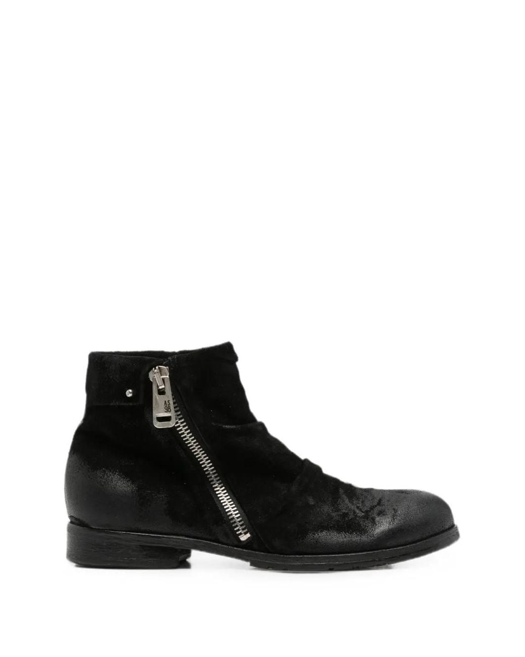 A.s.98 Black Clash Zip-Fastening Leather Ankle Boots for men