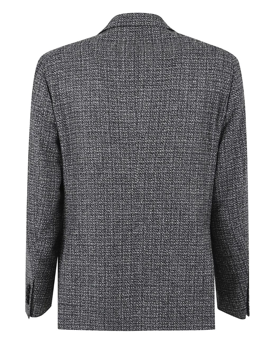 Tagliatore Gray Buttoned Woven Jacket for men