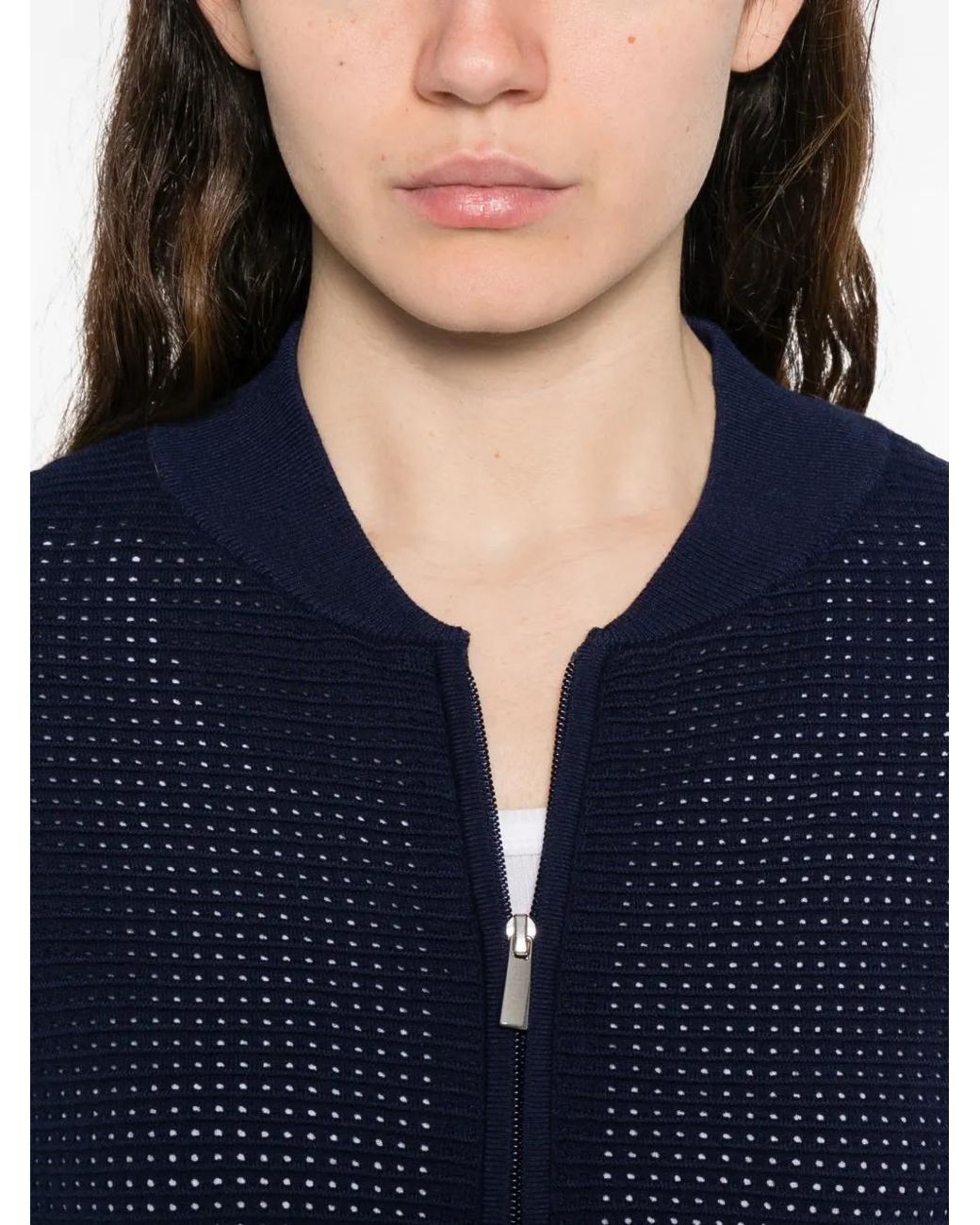 P.A.R.O.S.H. Blue Zip-Up Long-Sleeve Cardigan