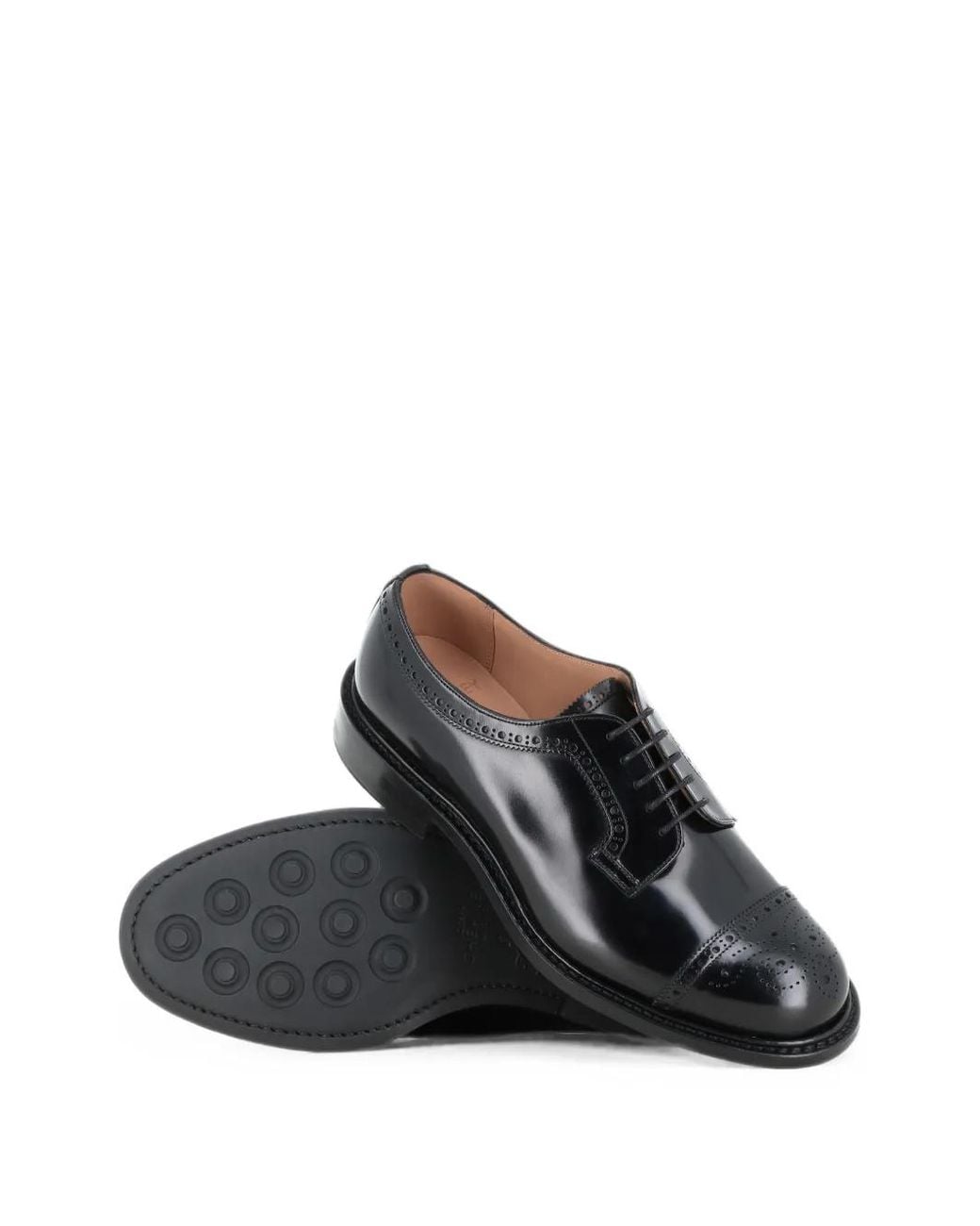 Cheaney Gray Brogue-Detail Derby Shoes for men