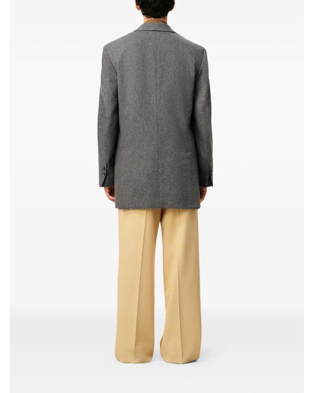 AMI Gray Single-Breasted Wool Jacket for men