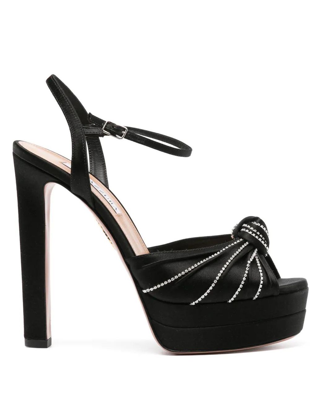 Aquazzura Black Atelier 140Mm Crystal-Embellished Sandals