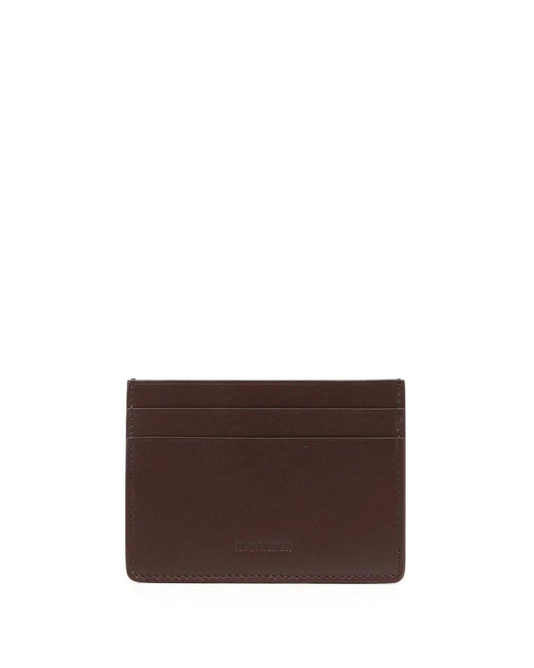Jil Sander Debossed-logo Leather Cardholder Brown for men
