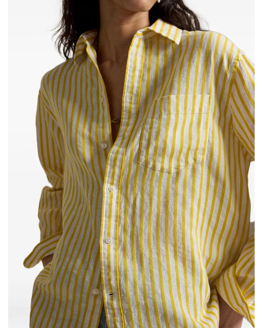 Polo Ralph Lauren Yellow Chemise À Rayures