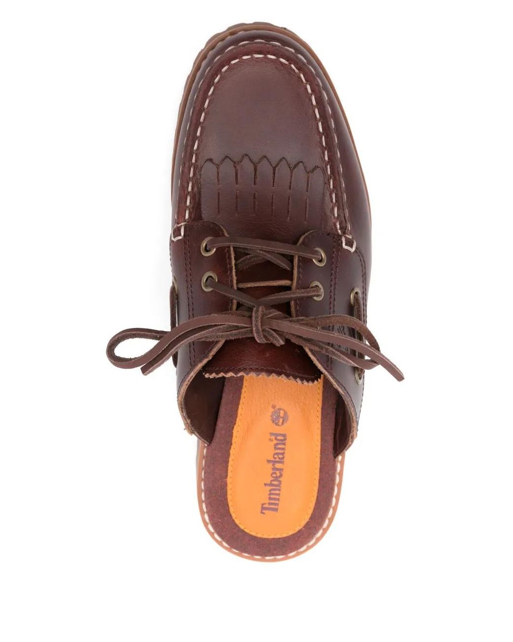 Timberland Brown Bordeaux Mules With Lace-Up