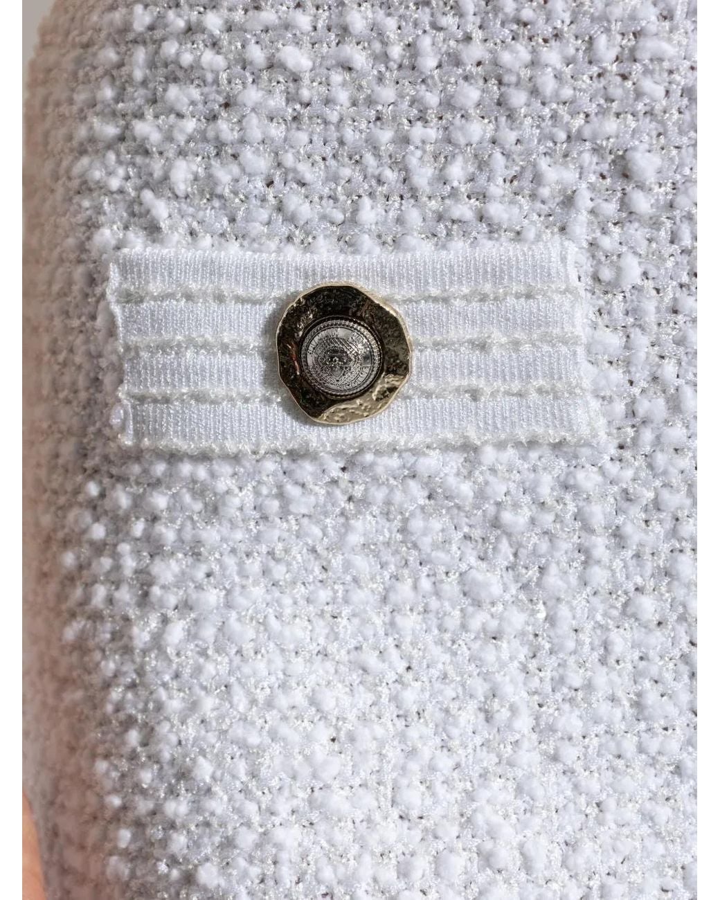 Balmain White Tweed Mini Skirt