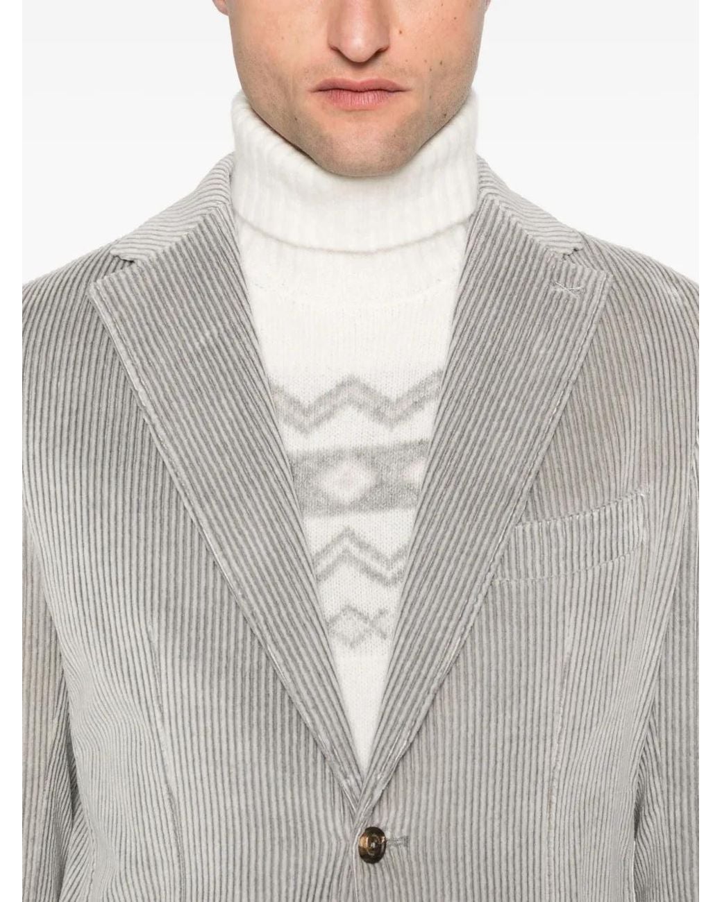 Eleventy Gray Corduroy Suit for men