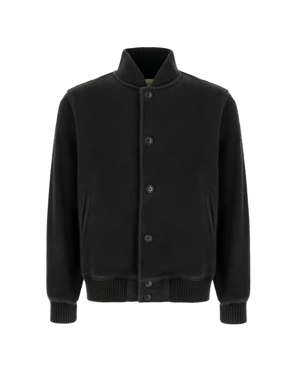 Circolo 1901 Black Button-Up Felted Jacket for men