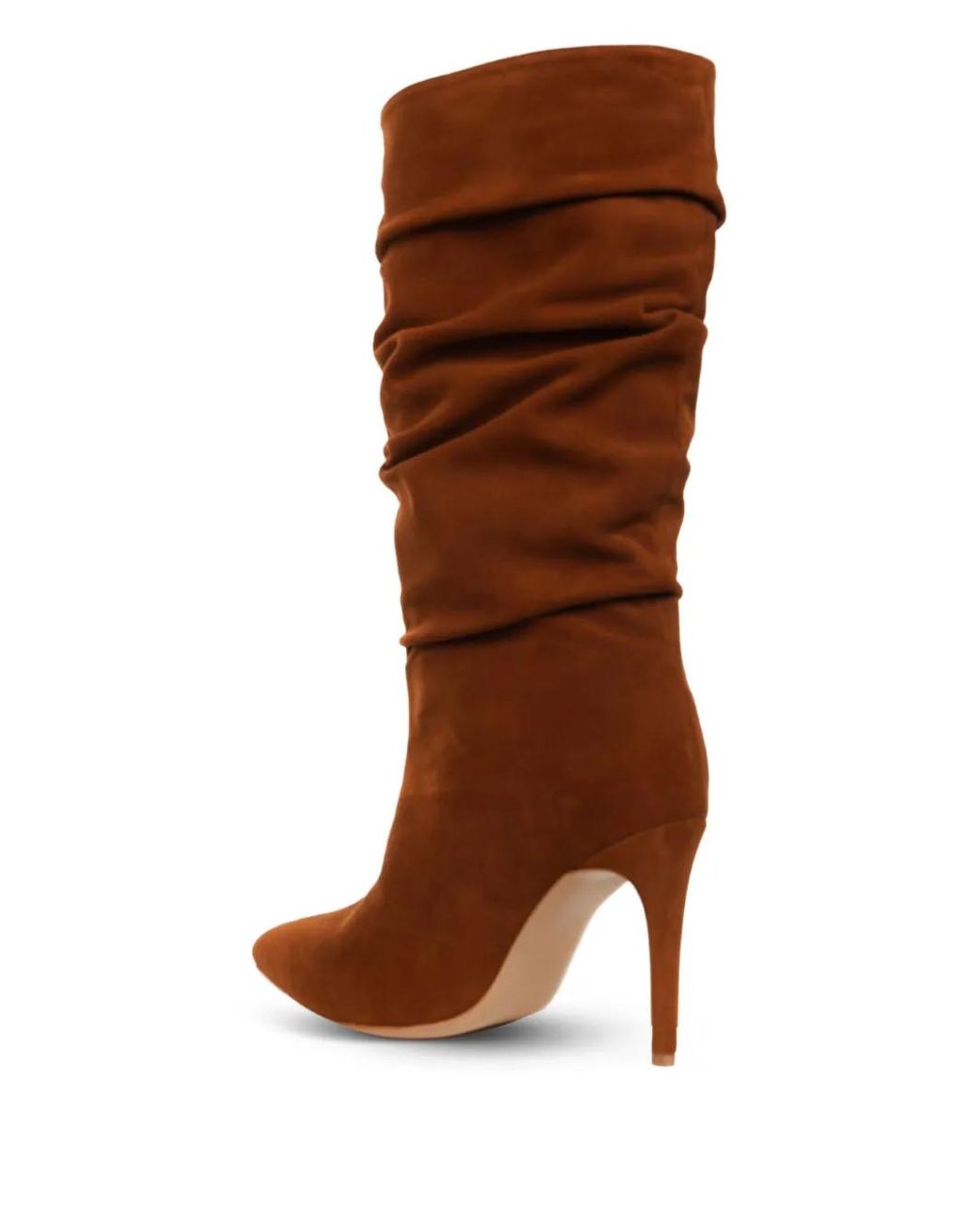 Ginissima Brown 95Mm Eva Ruched Suede Boots