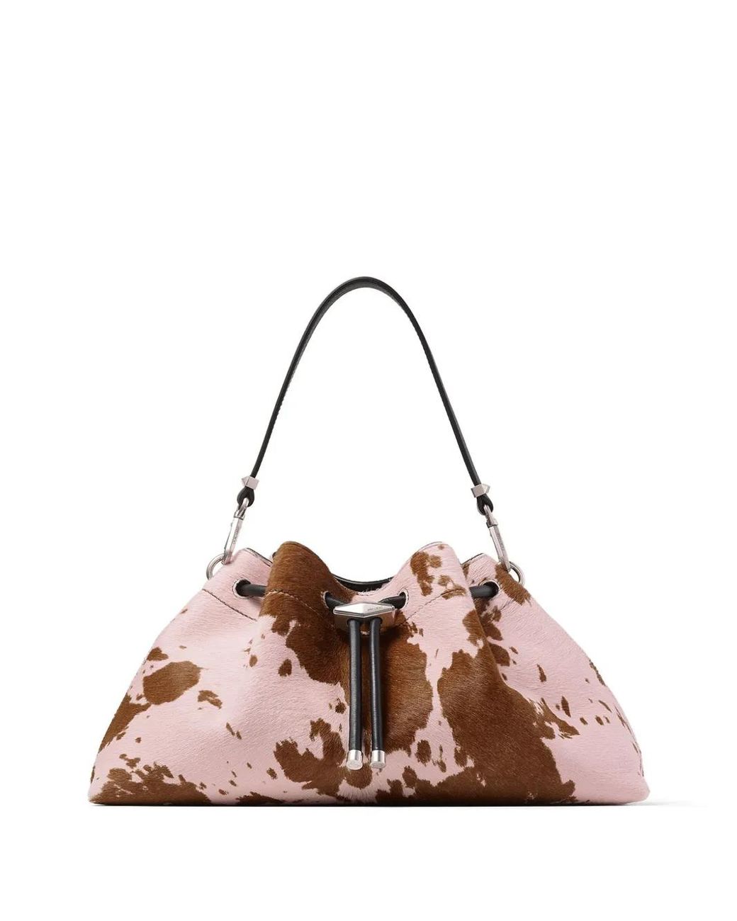 Jimmy Choo Cinch M Cow-Print Shoulder Bag in Pink | Lyst Australia