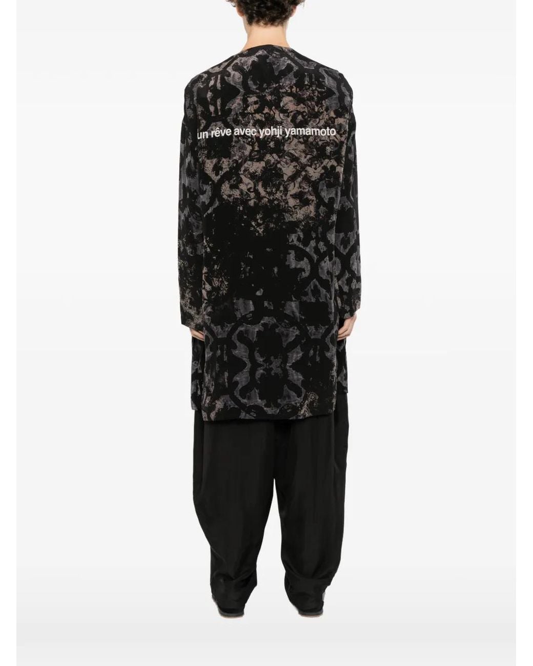 Yohji Yamamoto Black Baroque Collarless Coat for men