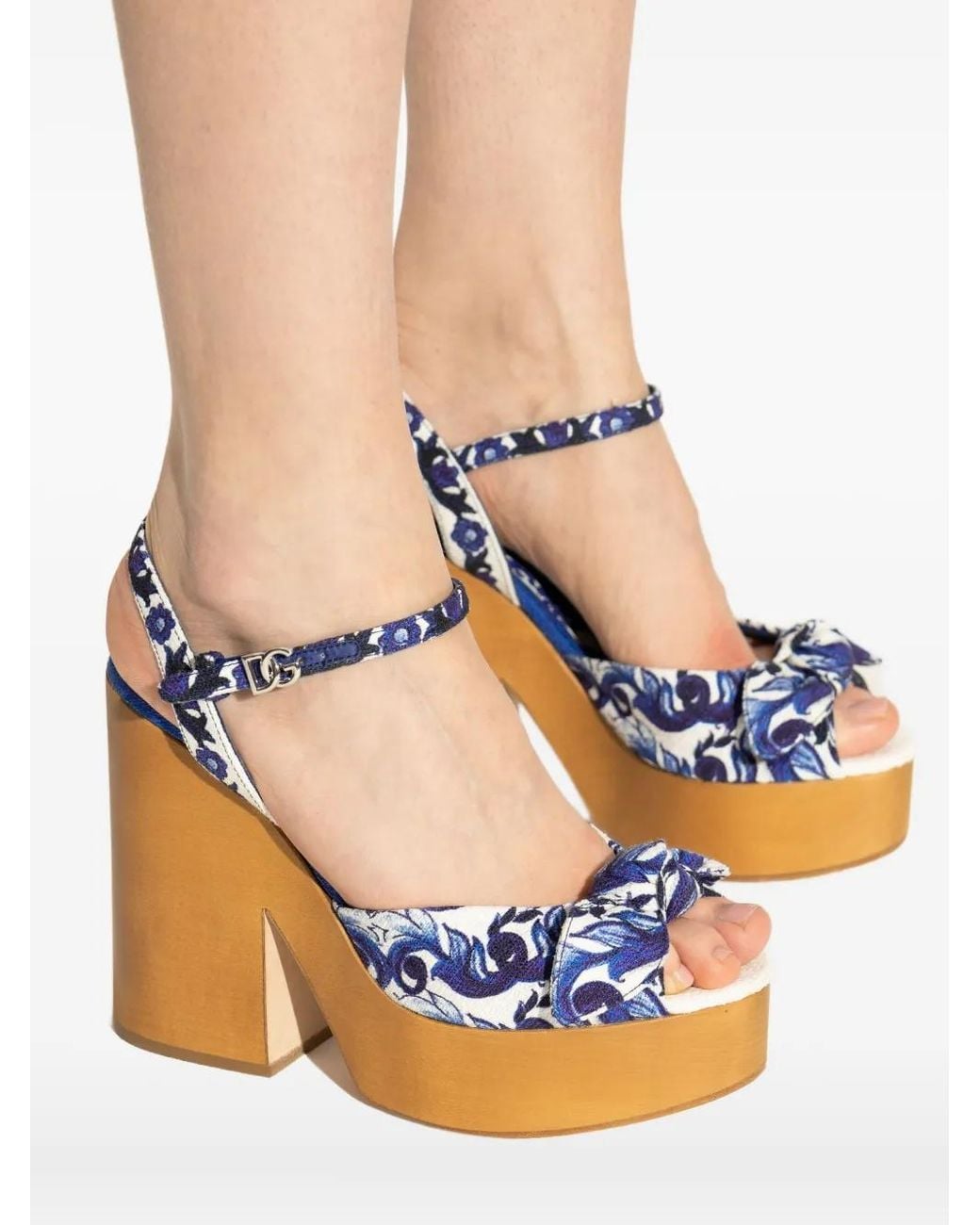 Dolce & Gabbana Blue Platform Sandals