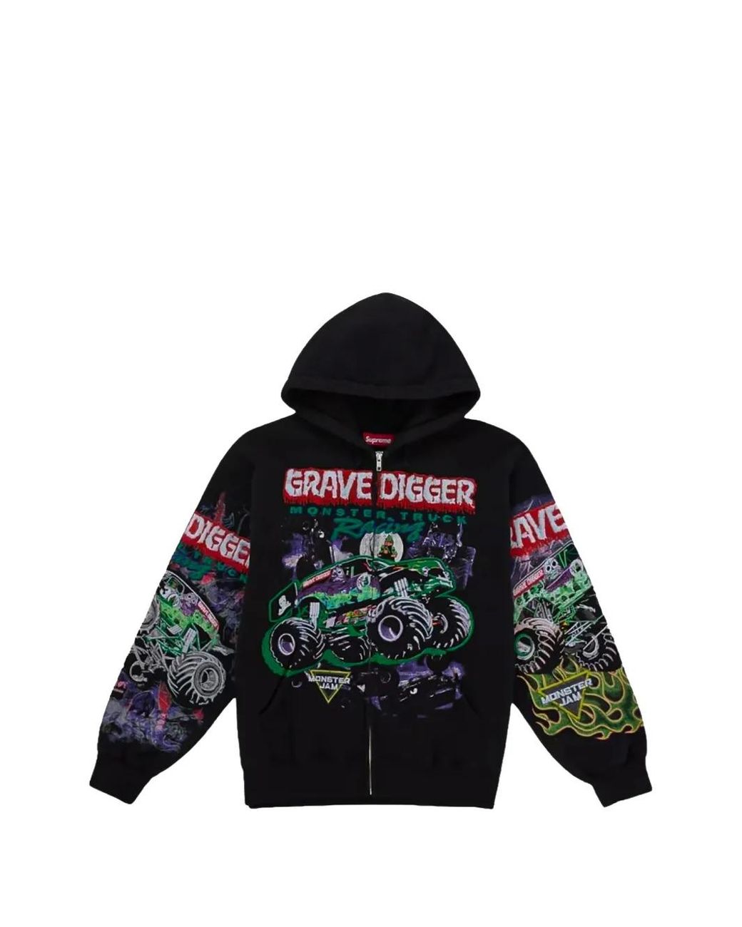 Supreme Black Monster Jam Grave Digger Hoodie for men