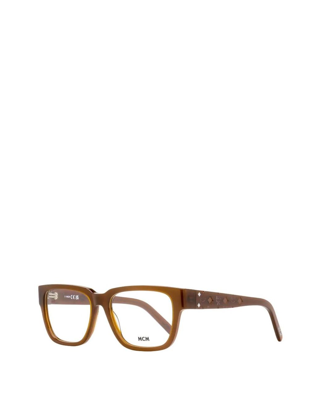 MCM Brown Visetos Rectangle-Frame Glasses