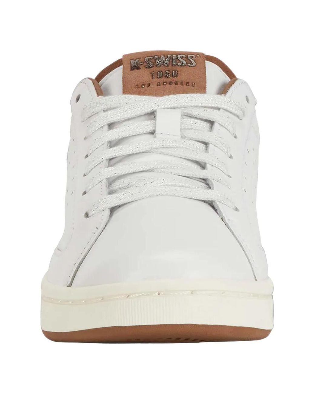 K-swiss White Perforated-Detail Leather Sneakers