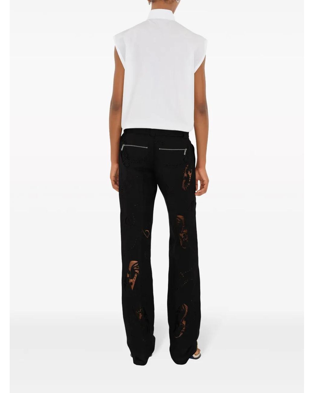 Burberry White Half-Zip Cotton Tank Top