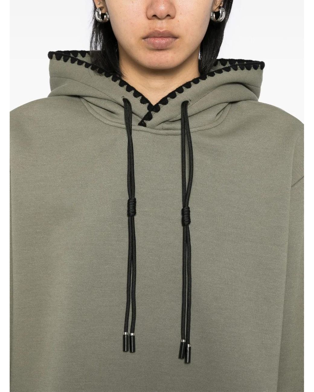 B+ AB Green Contrast-Detail Hoodie