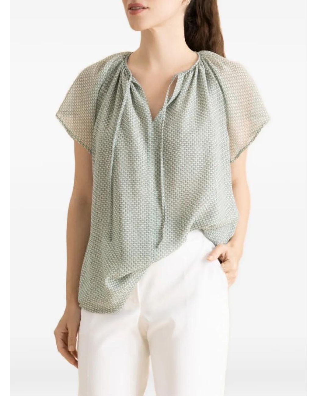 Blusa Con Cuello En V Maison Common de color Green