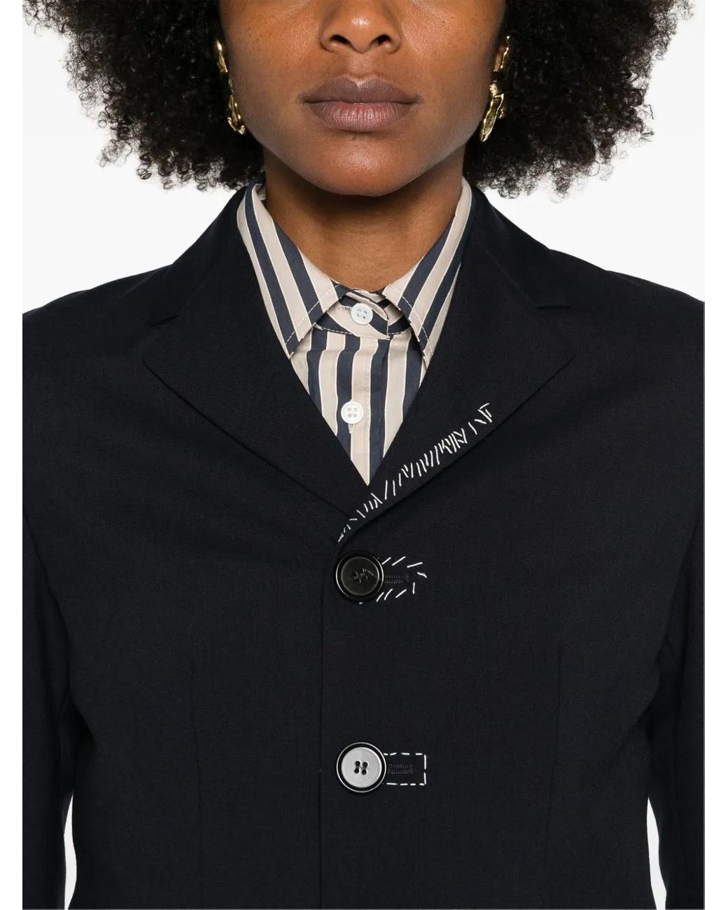 Marni Blue Elegant Mini Wool Jacket