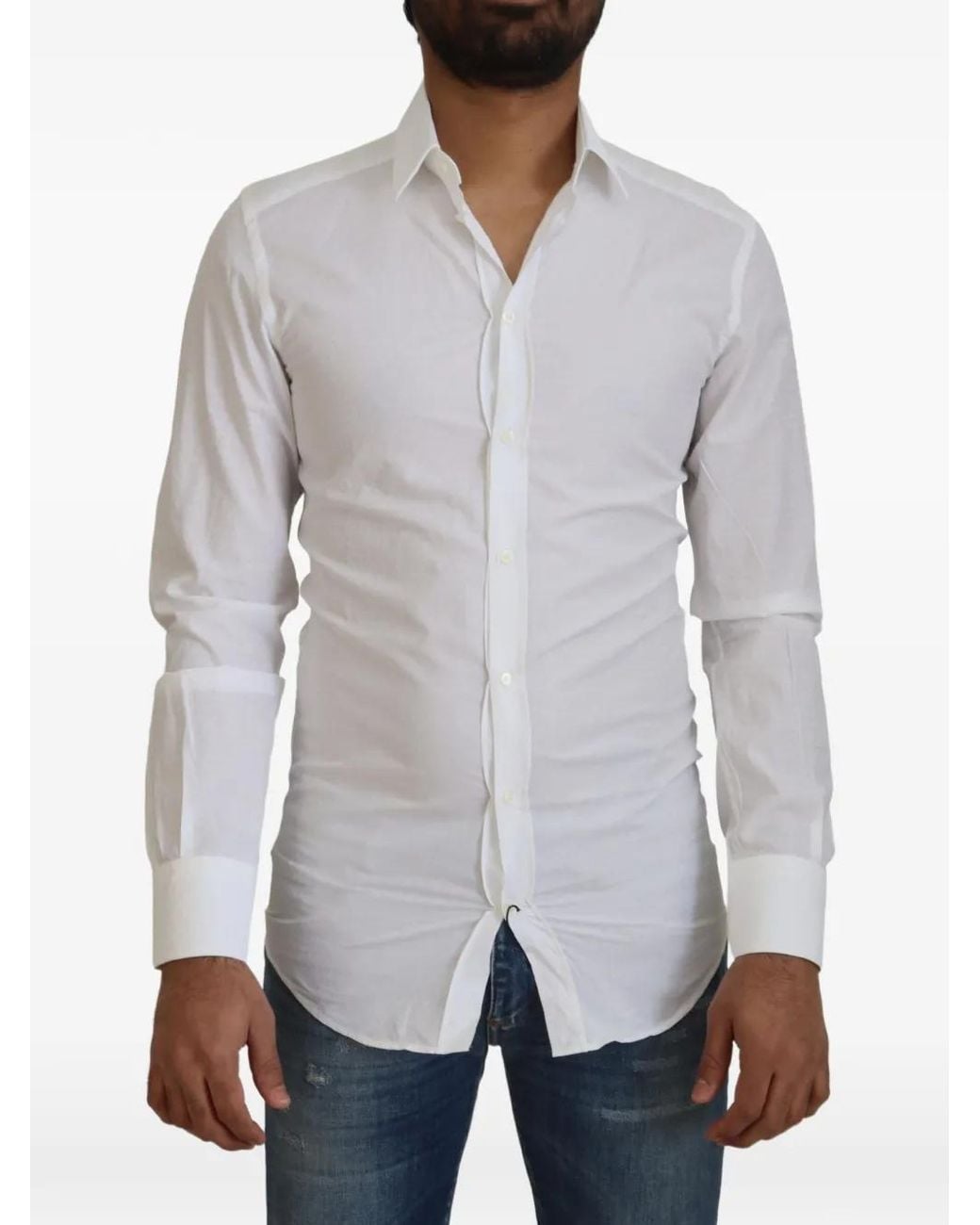 Dolce & Gabbana White Classic Plain Shirt for men