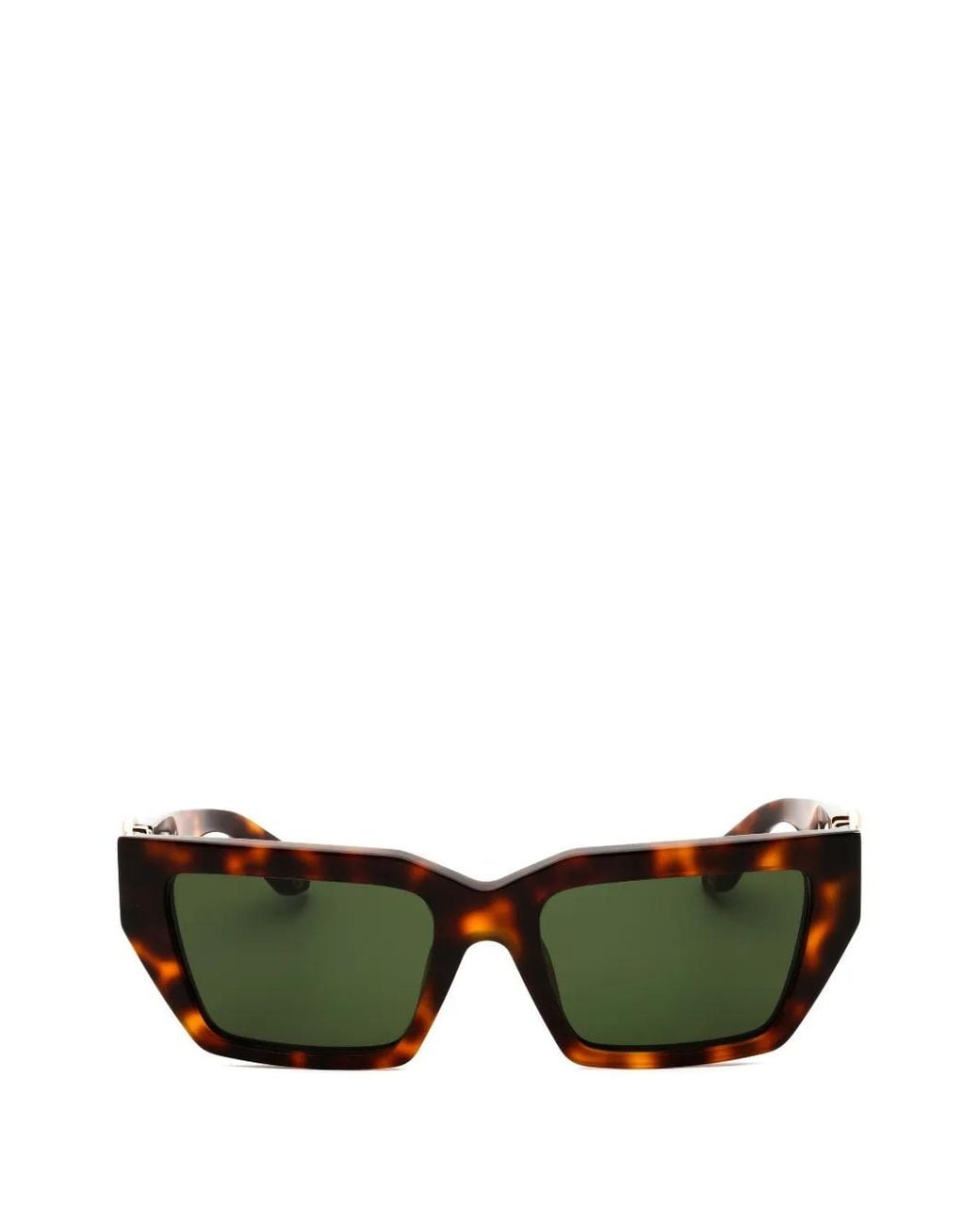 Roberto Cavalli Green Tortoiseshell-Effect Logo-Plaque Sunglasses