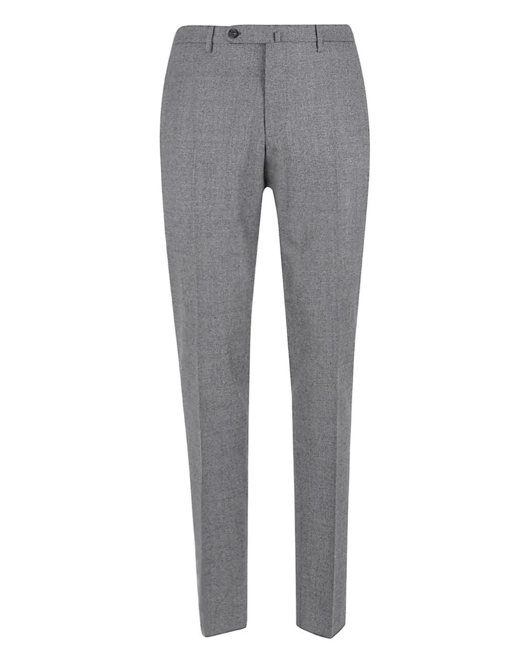Incotex Gray Check-Pattern Trousers for men