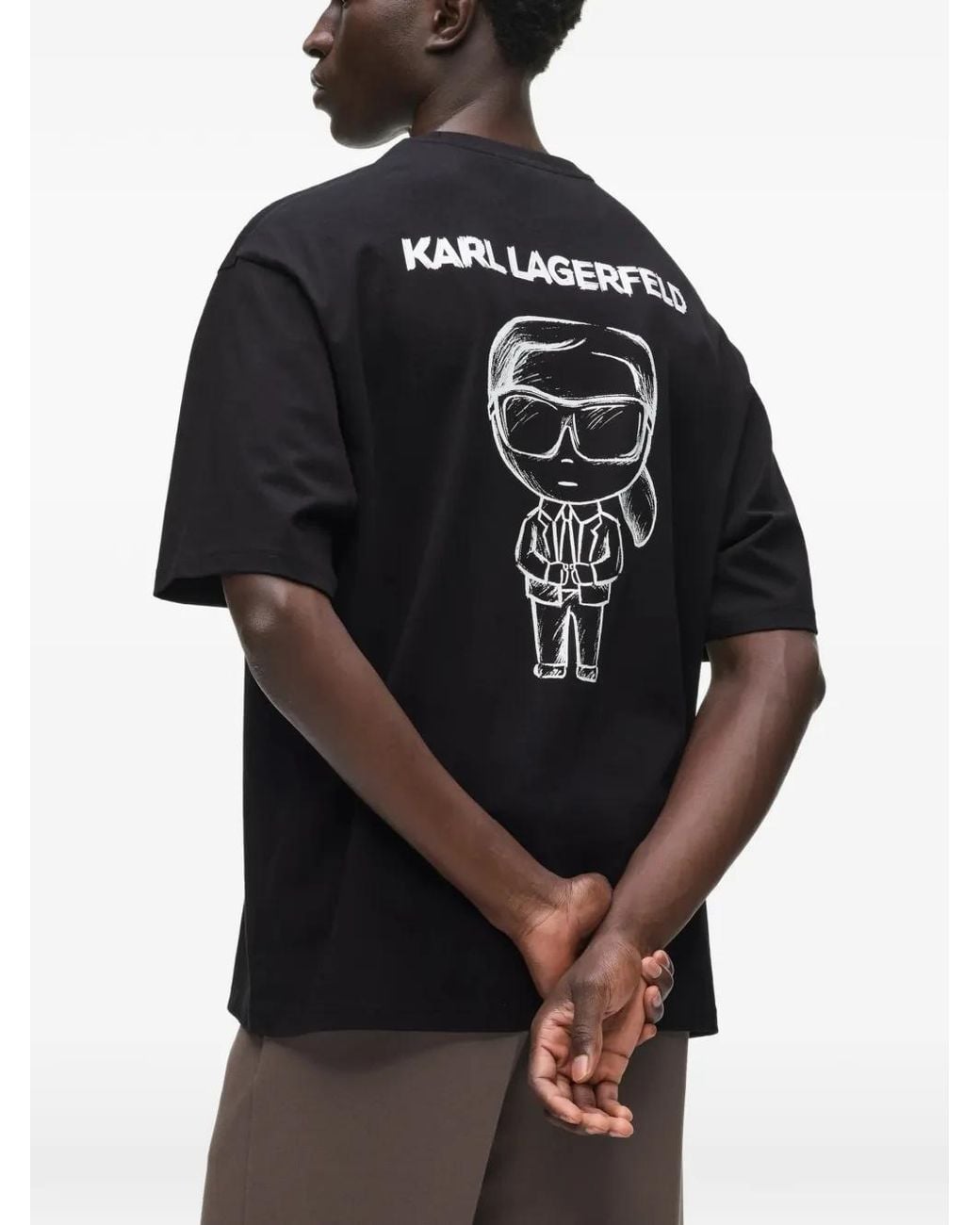 Karl Lagerfeld Black Ikon Sketch T-Shirt for men