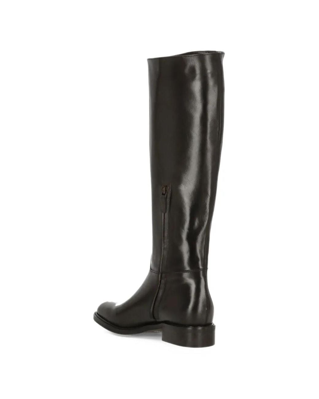 Julie Dee Black Side-Zip Leather Boots